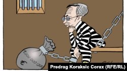 Karikatura Predraga Koraksića Coraxa nakon što je Miškoviću 12. decembra određen pritvor