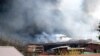 Пажар пасьля выбуху на «Пінскдрэве»