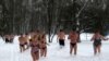 Belarusian swimmers in Vitebsk prepare for a dip in icy waters on January 7. - Photo by RFE/RL