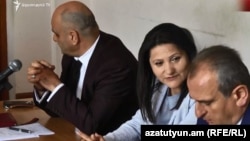 Супруга Манвела Григоряна Назик Амирян на заседании суда, 2 мая 2019 г.