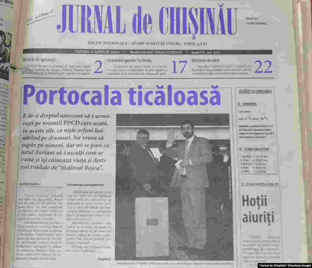 &quot;Jurnal de Chişinău&quot;, 8 aprilie 2005, realegerea lui Vladimir Voronin în calitate de preşedinte