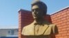 Russia -- Statue of Rashit Vahapov in Aktukovo, 21Jun2019