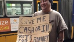 Beskućnik u Seattlu traži novac da ne bi glasao za Romneya (Fotografije: Zdenko Jendruh)