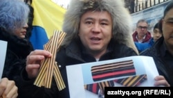 Гражданский активист Мухтар Тайжан. Алматы, 3 марта 2014 года.