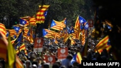 Demonstrație la Barcelona, în favoarea independenței Cataloniei, 11 septembrie 2017