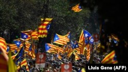 La un miting pro-independență la Barcelona, 11 septembrie 2017