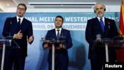 Aleksandar Vučić, predsednik Srbije i Zoran Zaev premijer Severne Makedonije, Edi Rama premijer Albanije