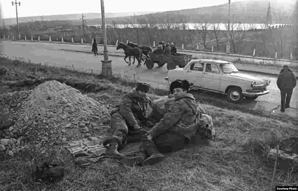 Trans-Dniester, the 1992 armed conflict with Moldova. A border post on the main highway along the River Dniester that constitutes the de-facto border between Moldova and the breakaway Trans-Dniester Republic.