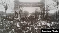 La manifestațiile de la Orhei cu N. Iorga și I. Inculeț (Sursă: Vol. Basarabia în actul Marii Uniri de la 1918)