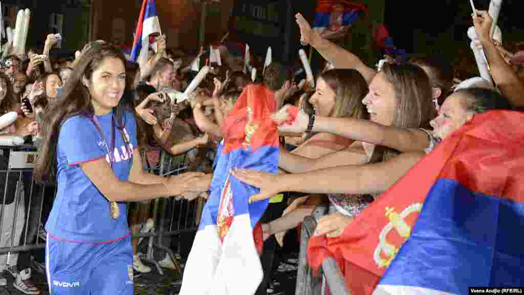 Milica Mandić, olimpijska šampionka osvojila je zlatnu medalju u tekvondou, Beograd, 14. august 2012.