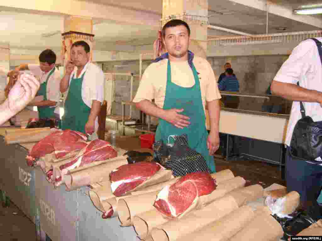 A meat market in Tashkent, Uzbekistan