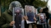 Протестувальники з портретом убитого Зелімхана Хангошвілі біля посольства Німеччини в Тбілісі, 10 вересня 2019 року