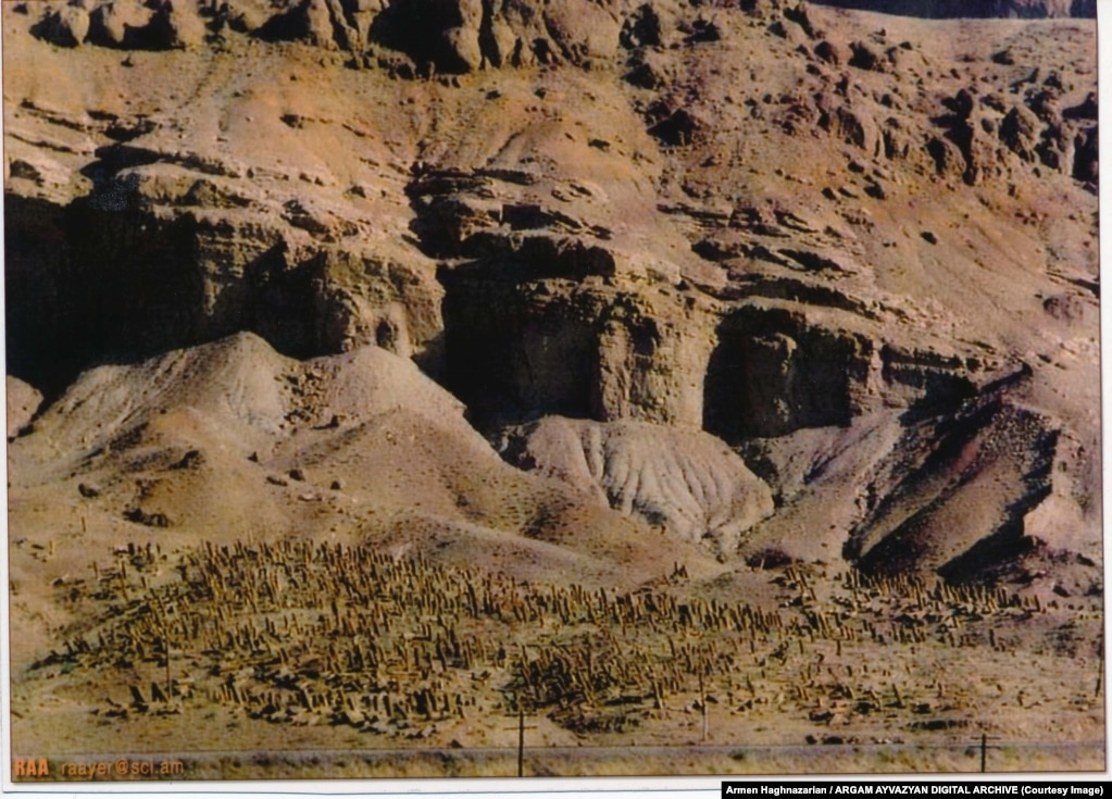 The Julfa cemetery photographed from Iran in 1976.
