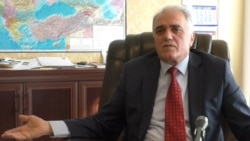 Armenia -- Bagrat Darbinian, the owner of Gloria textile company speaks to RFE/RL, Vanadzor, March 16, 2020.