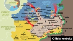 Карта антитеррористической операции на востоке Украины. 23 июля 2014 года.