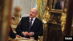 Belarusian President Alyaksandr Lukashenka at the Collective Security Treaty Organization summit in Moscow on December 19.