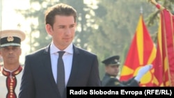 Поранешниот премиер Себастијан Курц при посетата на Скопје. архивска фотографија