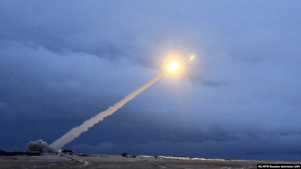 Запуск российской крылатой ракеты с двигателем на ядерном топливе 1 марта 2018 года