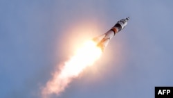 Pamje nga lansimi i sotëm i anijes Soyuz nga Kazakistani