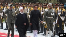 Presidenti i Iranit, Hassan Rohani, dhe kryeministri i Pakistanit, Imran Khan. Teheran, 22 prill 2019.
