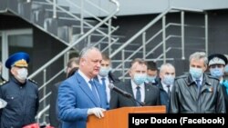 Igor Dodon la ceremonia de primire a ajutoarelor umanitare medicale din România