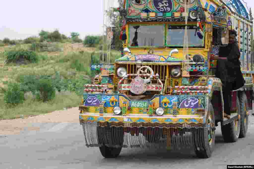 These old trucks are unique to the Tharparkar district of Sindh Province and are used for hauling.