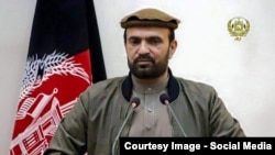 Afghanistan - Haji Zahir Qadir deputy of Afghan lower house speaker delivering a speech during a parliament session in Kabul, undated حاجی ظاهر قدیر