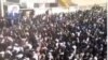 نمایی از یک تجمع‌ اعتراضی در اهواز در روز دوشنبه
