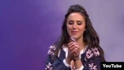 Украинская певица Джамала на конкурсе «Евровидение-2016». Стокгольм, 15 мая 2016 года. 