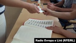 Polling station in Pristina for Kosovo's parliamentary elections on June 8, 2014