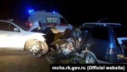 Авария произошла на 40-м километре трассы «Черноморское-Евпатория»