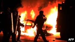 Фергюсондаги тартибсизликлар пайтида олинган сурат.