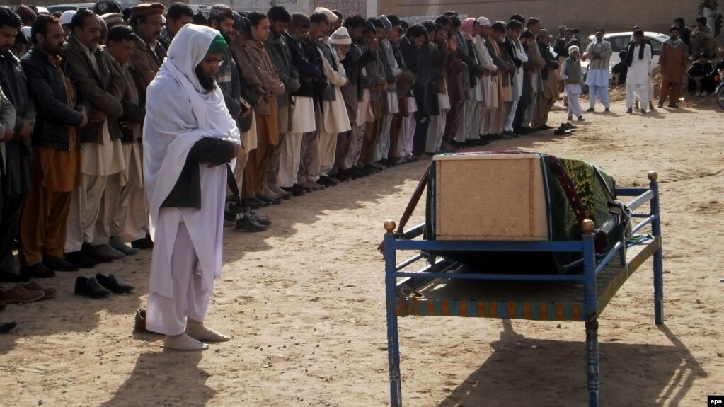 People attend the funeral of Pakistani journalist Imran Sheikh, who was killed in Quetta in 2013. Pakistan is one of the most dangerous countries in the world for journalists.