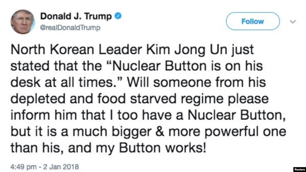 Postimi në Twitter i Donald Trumpit këtë javë lidhur me "pullën atomike"