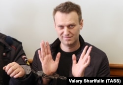 Олексій Навальний в під час оскарження арешту на 15 діб за непокору співробітнику поліції. Москва, березень 2017 року
