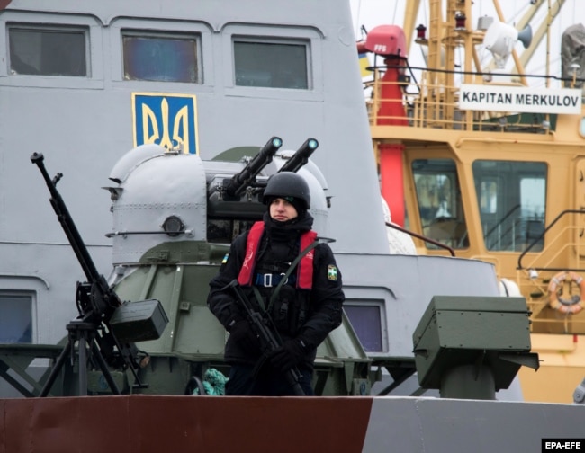 Украинский патрульный катер в Азовском море, Мариуполь, 29 января 2019 года