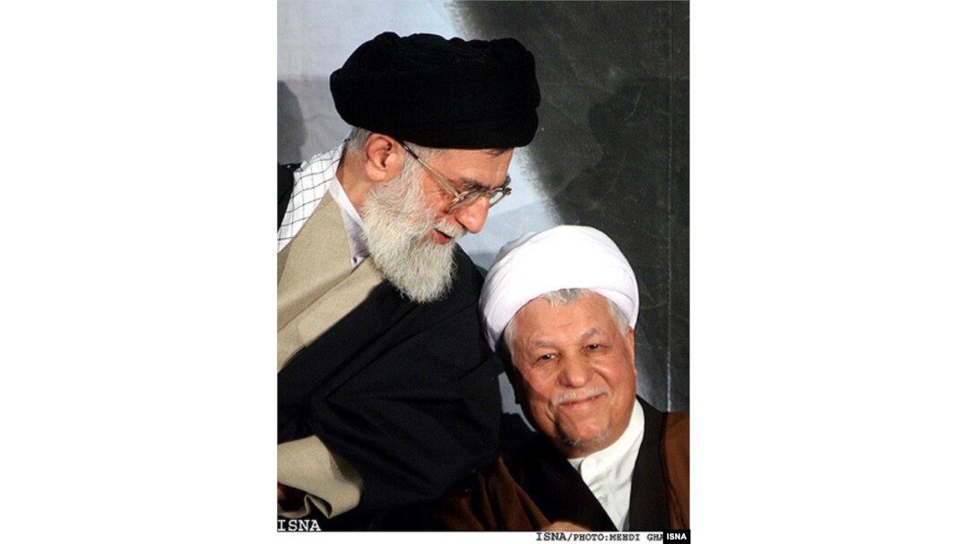 Supreme Leader Ayatollah Ali Khamenei (left) and Akbar Hashemi Rafsanjani