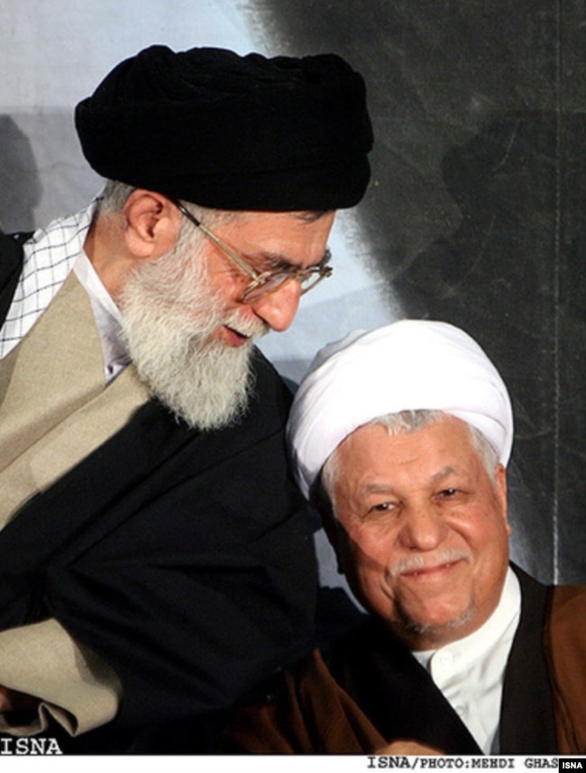 Iran's Supreme Leader Ayatollah Ali Khamenei and Chairman of the Expediency Discernment Council and ex- president Akbar Hashemi Rafsanjani (R) still as friends . UNDATED