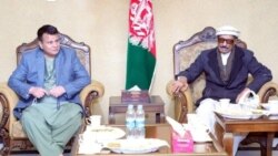میر رحمان رحمانی، رئیس ولسی جرگه افغانستان در کنار استاد گل‌زمان