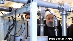 Иранский президент Хассан Рухани на праздновании Национального дня развития ядерных технологий в Тегеране. 9 апреля 2018 года