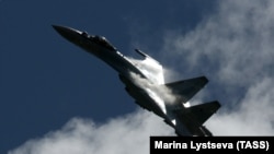 A Russian Sukhoi Su-35 jet fighter (file photo)