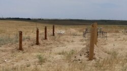 Коронавирустан қайтыс болғандардың зираты. Алматы облысы, Қараой ауылы маңы. 16 маусым 2020 жыл.