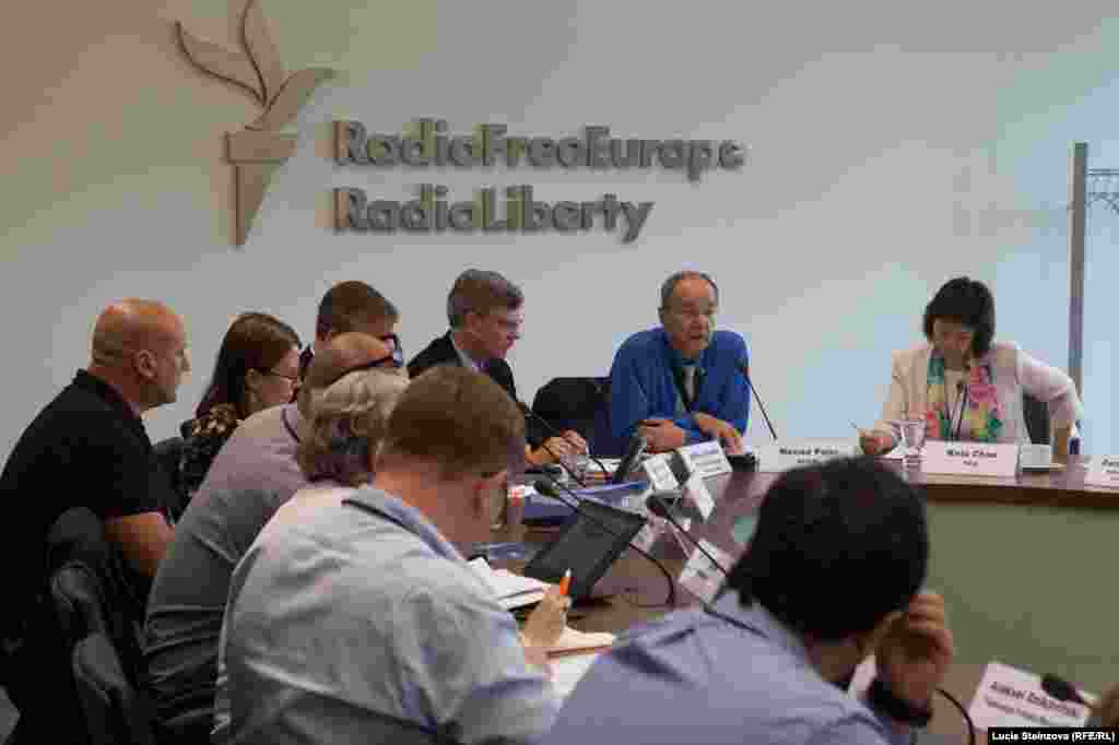 Czech Republic -- RFE/RL Headquaters, Meeting, Radio, BBG, VOA, Prague, July 21, 2014 - Working Meeting on Initiatives to Counter Russian Propaganda & Disinformation