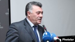 Armenia -- Deputy Head of Heritage party Ruben Hakobian at the conference of oppositional political forces held in Yerevan, 20Jan2012