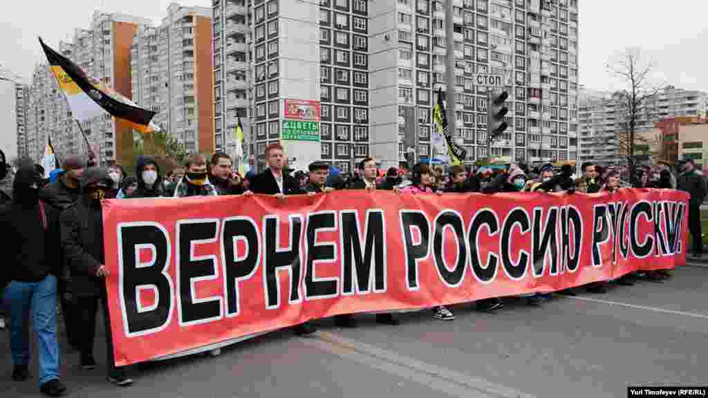 Sign: &quot;Return Russia to Russians&quot;