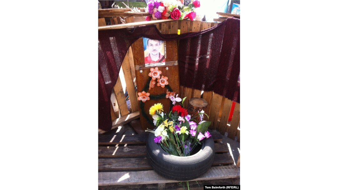 A memorial to a man who died during the protests.
