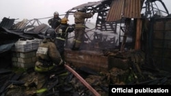 The fire at an industrial facility in Russia's Leningrad region took place early in the morning on July 13.