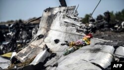 2014-nji ýylyň 17-nji iýulynda Ukrainanyň gündogarynda partladylan MH17 uçarynyň galyndylary. Arhiwden alnan surat