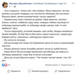 Жогорку Кеңештин депутаты Жылдыз Мусабекова феминналени сындаган пикири.