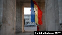 Arcul de Triumf de pe strada Ștefan cel Mare din Chișinău (Daniel Mihăilescu/AFP)